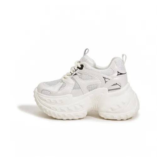 Milan Love Song Устойчивый к истиранию Дышащий Низкий Топ Кроссовки с Толстой Подошвой Женские Белые