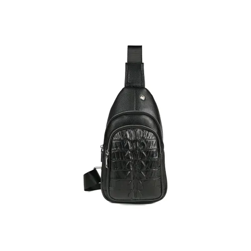 DOSRFINI Сумка через плечо из натуральной коровьей кожи обычная мужская черная