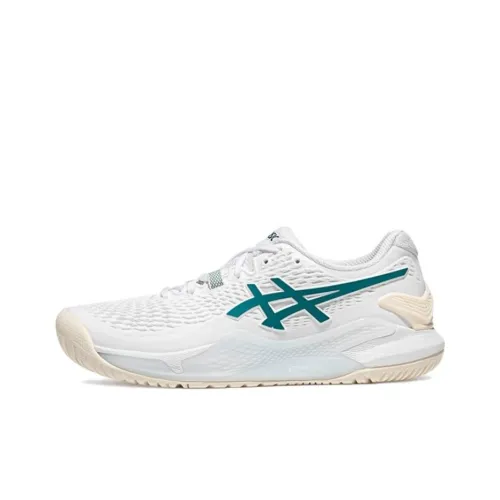 Asics Gel Resolution 9 Теннисные Кроссовки Низкие Топ Белый/Зеленый Женские