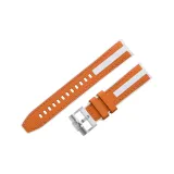 Оранжевый циферблат, белая подкладочная ткань.