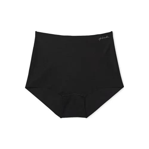 Victoria's Secret Розовый No Show Кружевная отделка BOYSHORT PANTY Чисто черный Нижнее белье Женские 1 шт Чисто черный