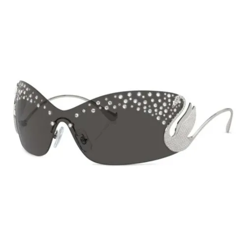 Swarovski Металл Нерегулярная форма Солнцезащитные очки Женские Серебристый