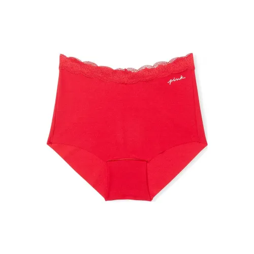 Victoria's Secret Розовый No Show Кружевная отделка BOYSHORT PANTY Красный Перец Нижнее белье Женские 1 шт Красный Перец