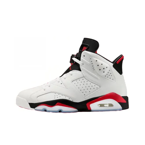 Jordan Air Jordan 6 Амортизаторы Slip-resistant MID Топ Винтажные баскетбольные кроссовки Мужские Белые