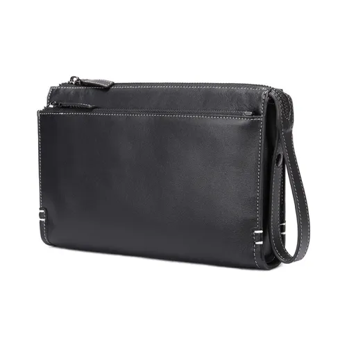 CMLZIUA Клатч из коровьей кожи унисекс черный