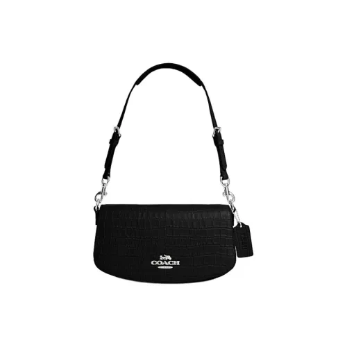 COACH Коровья кожа Сумка Сумка через плечо Средняя Женская Черная