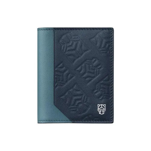 Cartier Тисненый Телячья кожа Картхолдер Унисекс Темно-синий