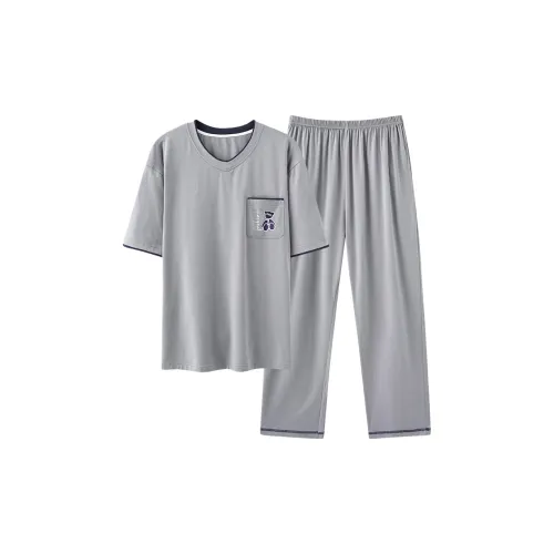 Mulong Family Пижамный комплект Мужской Серебряный