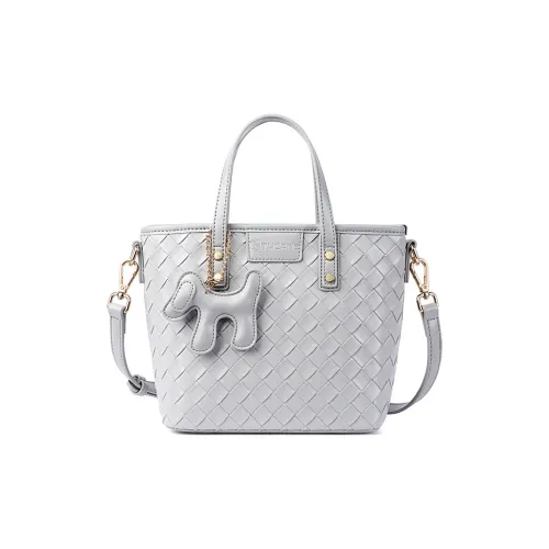 TUCANO ПУ (полиуретан) Плетеная сумка Тоут Сумка Средний Женская Серый