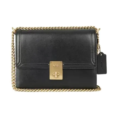 COACH Hutton Коровья кожа Конверт Сумка Плечевая сумка Маленькая Женская Черная