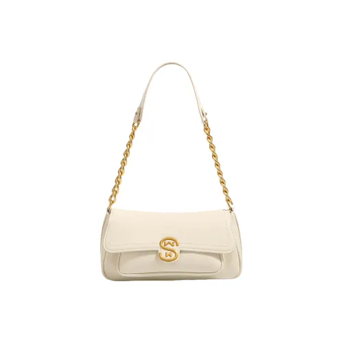 TTaG．baG Microfiber Synthetic Leather Portable Crossbody Bag Shoulder Bag Women's Ecru Silver Black ТТaG．baG Микрофибра Синтетическая Кожа Портативная Сумка через плечо Сумка на плечо Женская Экрю Серебряный Черный