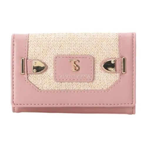 SAMANTHA THAVASA Хлопок с синтетической кожей и полиэстер Key Pouch Женские Розовый