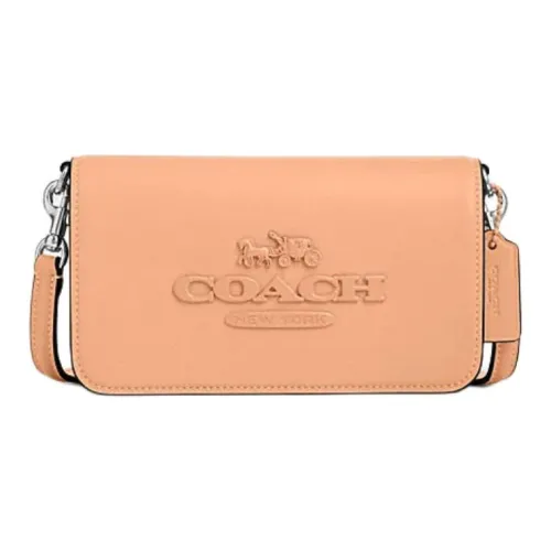 COACH Коровья кожа Сумка через плечо Маленькая Женская Выцветший Румяный Розовый