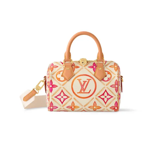 LOUIS VUITTON Speedy Monogram Tiles Покрытый холст Pillow Bag Сумка через плечо Сумка Сумка для женщин Многоцветный