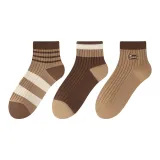 3 шт (Двойная белая полоса + Sock Центральная часть коричневый + Вышивка английский язык)