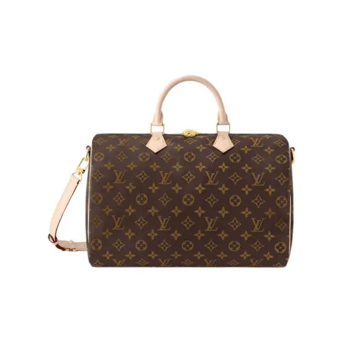 LOUIS VUITTON Speedy Monogram Покрытый холст Подушка Сумка Сумка через плечо Сумка для женщин Коричневый