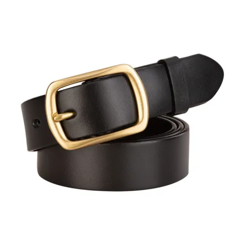 Cows Reign Медная пряжка узкий стиль шпилька натуральная коровья кожа тонкий ремень кожаные ремни унисекс 2,9 см