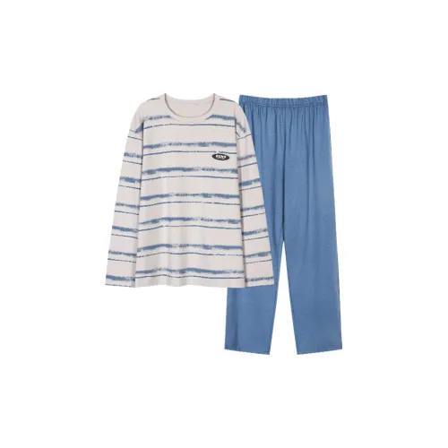 H YXIANG Пижамный комплект мужской серый синий