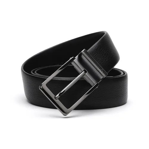 ELLE HOMME Ремень с застежкой мужской натуральная кожа стальная пряжка верх натуральная коровья кожа ремни мужские черный ширина 3,7 см