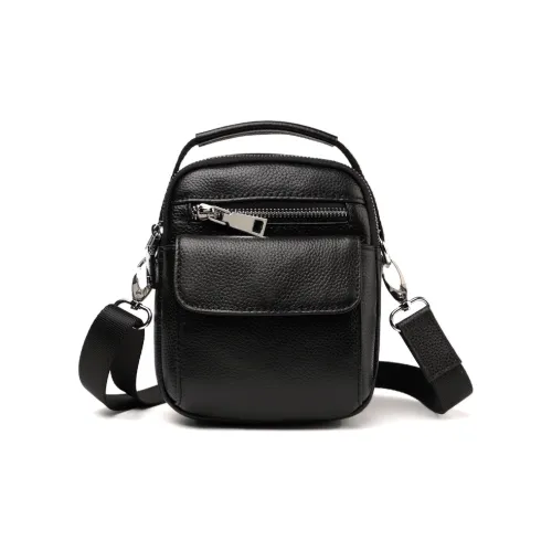 DOSRFINI Натуральная кожа Сумка через плечо Сумка Мужская Черная