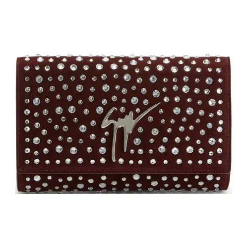 Giuseppe Zanotti GZ Замша Клатч Женский Бордовый