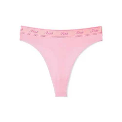 Victoria's Secret Розовый логотип Хлопок HIGH Обхват талии Стринг PANTY Розовый Пузырьки Нижнее белье Женские 1 упаковка Розовый