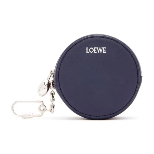 LOEWE Блестящий Наппа Телячья кожа Маленькая круглая сумка Key Pouch Женские Abyss Синий