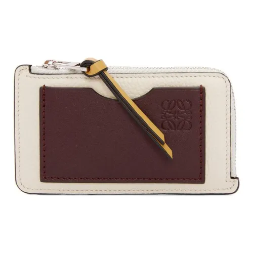 LOEWE Мягкий с рельефом телячья кожа держатель для карт женский цвет морской соли и темно-бордовый сахара