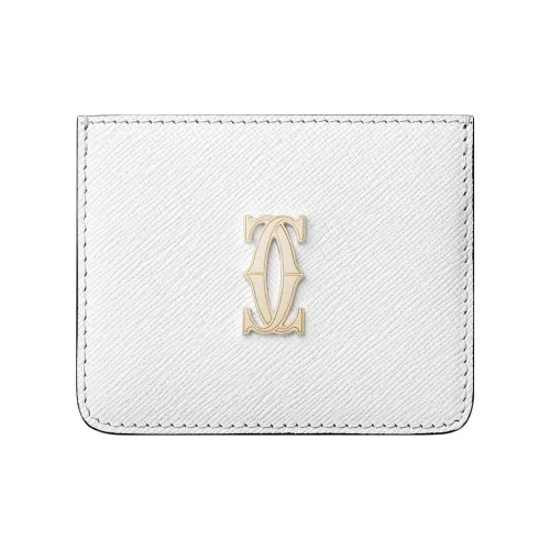 Cartier C De Cartier Collection Телячья кожа Держатель для карт Женские Ярко-белый