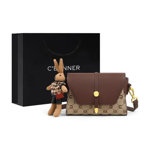 C°BANNER Синтетическая кожа текстиль Mosaic Маленькая квадратная сумка чехол для телефона сумка на плечо Женская Кофейная