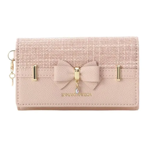 SAMANTHA THAVASA Хлопок с синтетической кожей и полиэстер Key Pouch Женские Розовый