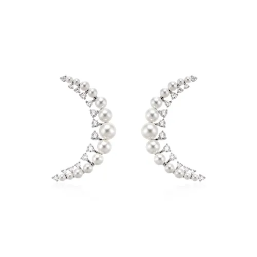 BOONEE ALUS Серьги из меди с покрытием из белого золота женские