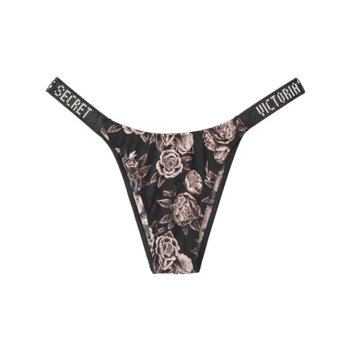 Victoria's Secret VERY Сексуальное Нижнее белье Женское 1 Пачка Черное с Розовым Принт