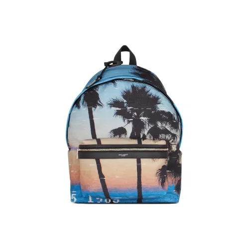 SAINT LAURENT Городской Найд Рюкзак Стандартный Мужской Небесно-Синий Оранжевый Черный