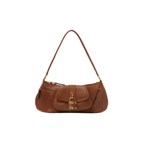 Chloe Блестящая с рельефом телячья кожа кожа сумка через плечо женская Clay Brown