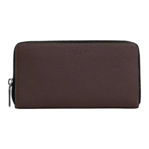 COACH Спорт Телячья кожа Кошелек Маленький Мужской Серебряный Кленовый