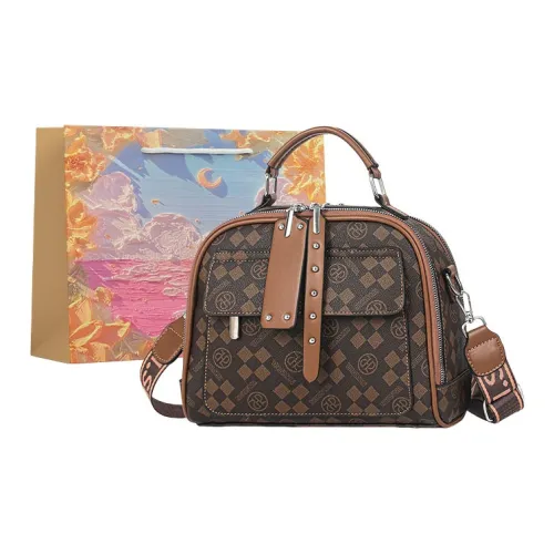 BRINCH ПУ (полиуретан) Сумка Женская Кофейная Экрю