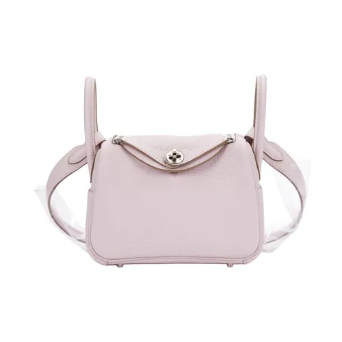 HERMES Lindy Clemence Bullock Кожа Сумка через плечо Мини Женская 09 Бледно-розовый Фиолетовый Pale Dream Фиолетовый