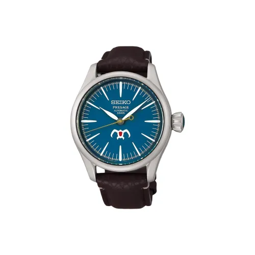 SEIKO Presage Series Автоматический Механический Механизм Коровья Кожа Ремешок Часы Мужские Часы Синий Циферблат