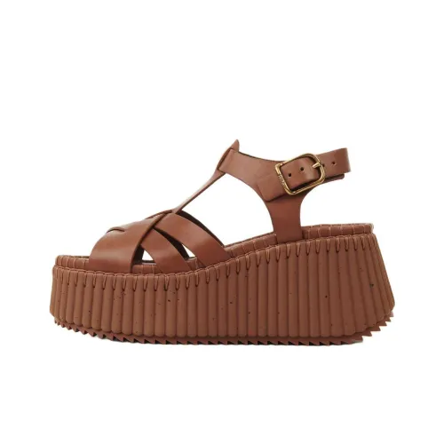 Chloe Nama One Strap Sandals 8 см Женские Коричневый