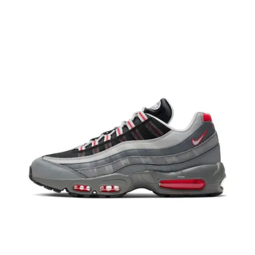 Nike Air Max 95 Low Беговые кроссовки Топ Унисекс Серый Красный
