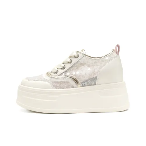 D Fuse SCANDINAVIA Туфли на плоской подошве Белый Кроссовки Низкий Топ Кроссовки для скейтбординга Женские