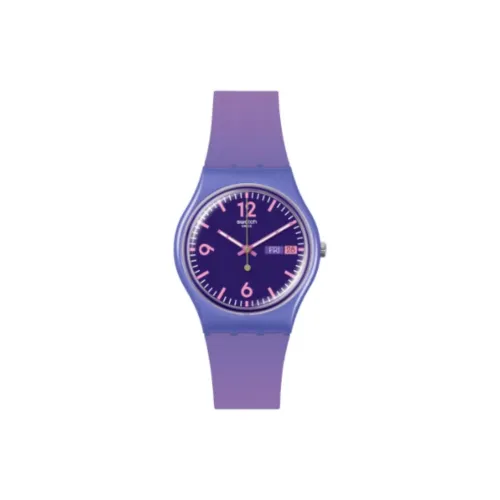 SWATCH OLYMPIC GAMES PARIS Collection Кварцевый механизм Женские часы 34 мм Фиолетовый циферблат