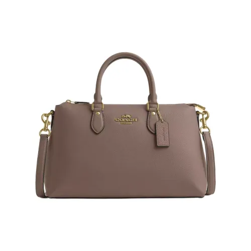 COACH Georgia Утонченная кожа с галечным эффектом сумка через плечо сумка большая женская цвет темно-камень