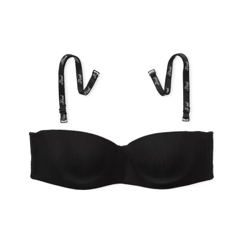 Victoria's Secret Розовый PUSH UP Без бретелей Бюстгальтер Черный Бюстгальтер Женские Черный