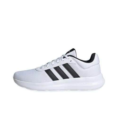 Adidas Cloudfoam Lite Racer Резистентная к истиранию и износу дышащая низкая верхняя беговая обувь для мужчин белый и черный