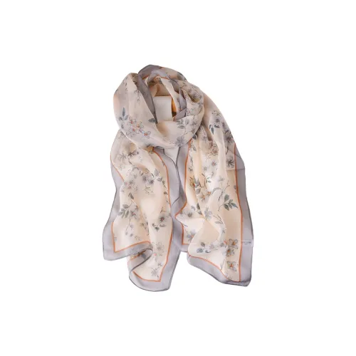 Hang Silk Road 100% шелк из тутового шелкопряда Шарфы Женские Серый