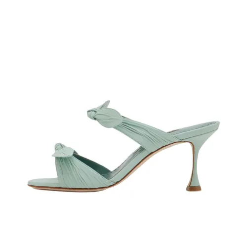MANOLO BLAHNIK Слипоны 7 см Женские Светло-зеленые