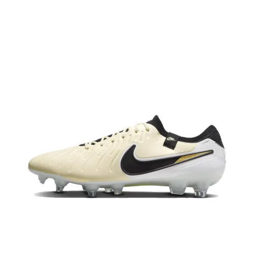 Nike Tiempo Legend 10 Мягкая трава Противоскользящие Устойчивые к истиранию Футбольные бутсы Унисекс Желтый Черный