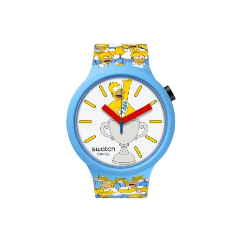 SWATCH THE SIMPSONS COLLECTION Кварцевый механизм Мужские часы Часы 47 мм Белый циферблат